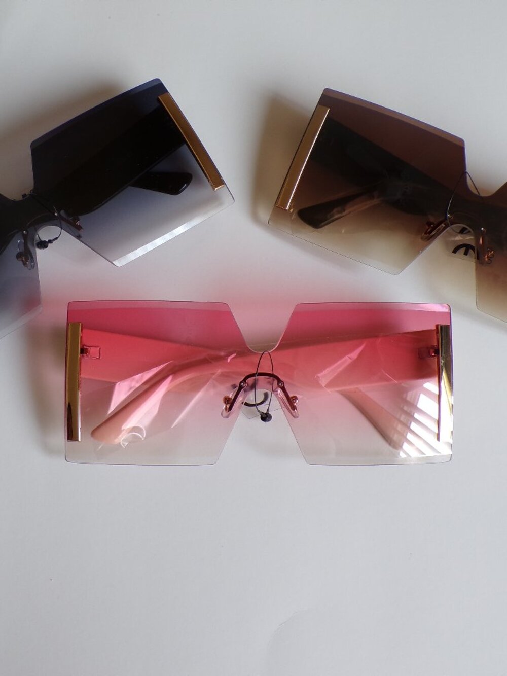 Oversized Rimless Shield Sunglasses | Futuristic Statement Shades